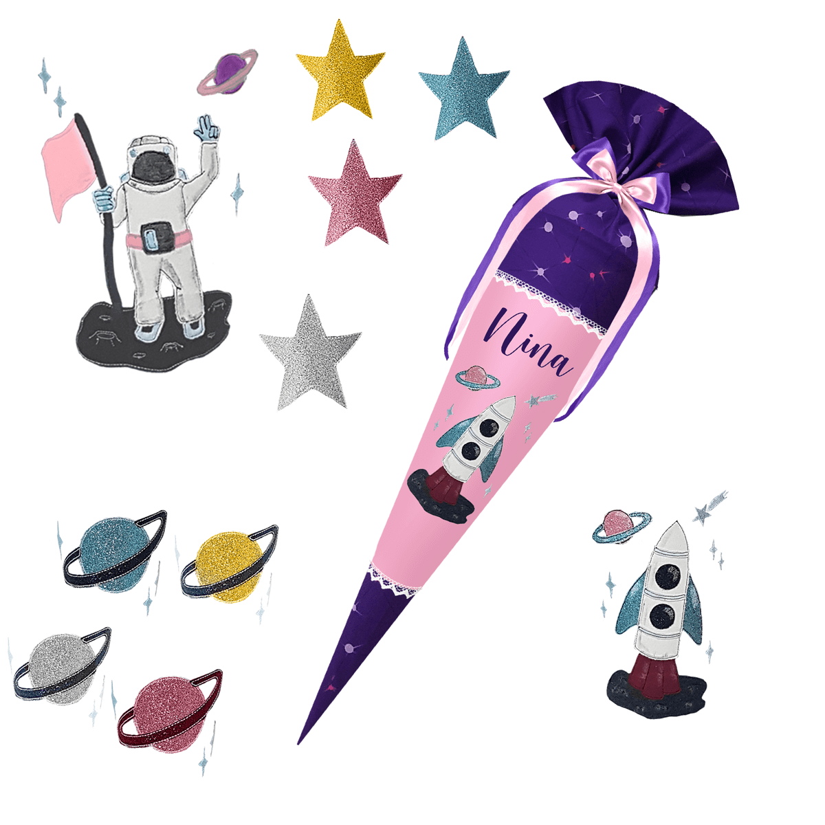 Schultüte passend zum StepbyStep- Dreamy Pegasus Shadow- Unterwasser - Seepferdchen-Robben-Delfin-Schiff-Muschel – Bild 6