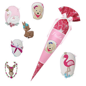 Schultüte passend zum Ergobag - Cinbärella, Sternzaubär - Schwan_Libelle_Flamingo_Reh etc.