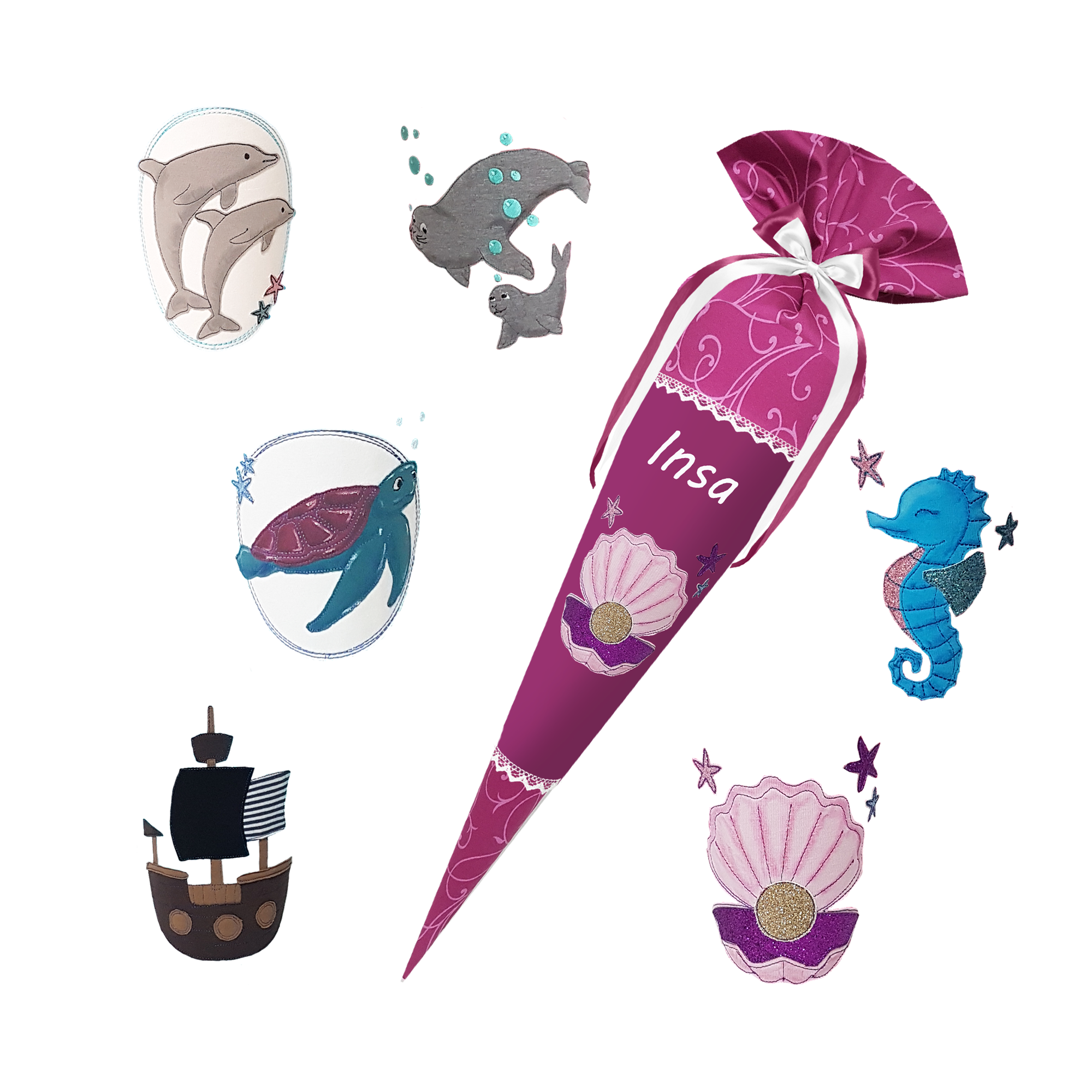 Schultüte passend zum Step by Step - Blütenpegasus - Dino -Triceratops - T-Rex - Langhalsdino – Bild 8