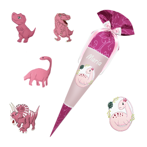 Schultüte passend zum Step by Step - Blütenpegasus - Dino -Triceratops - T-Rex - Langhalsdino