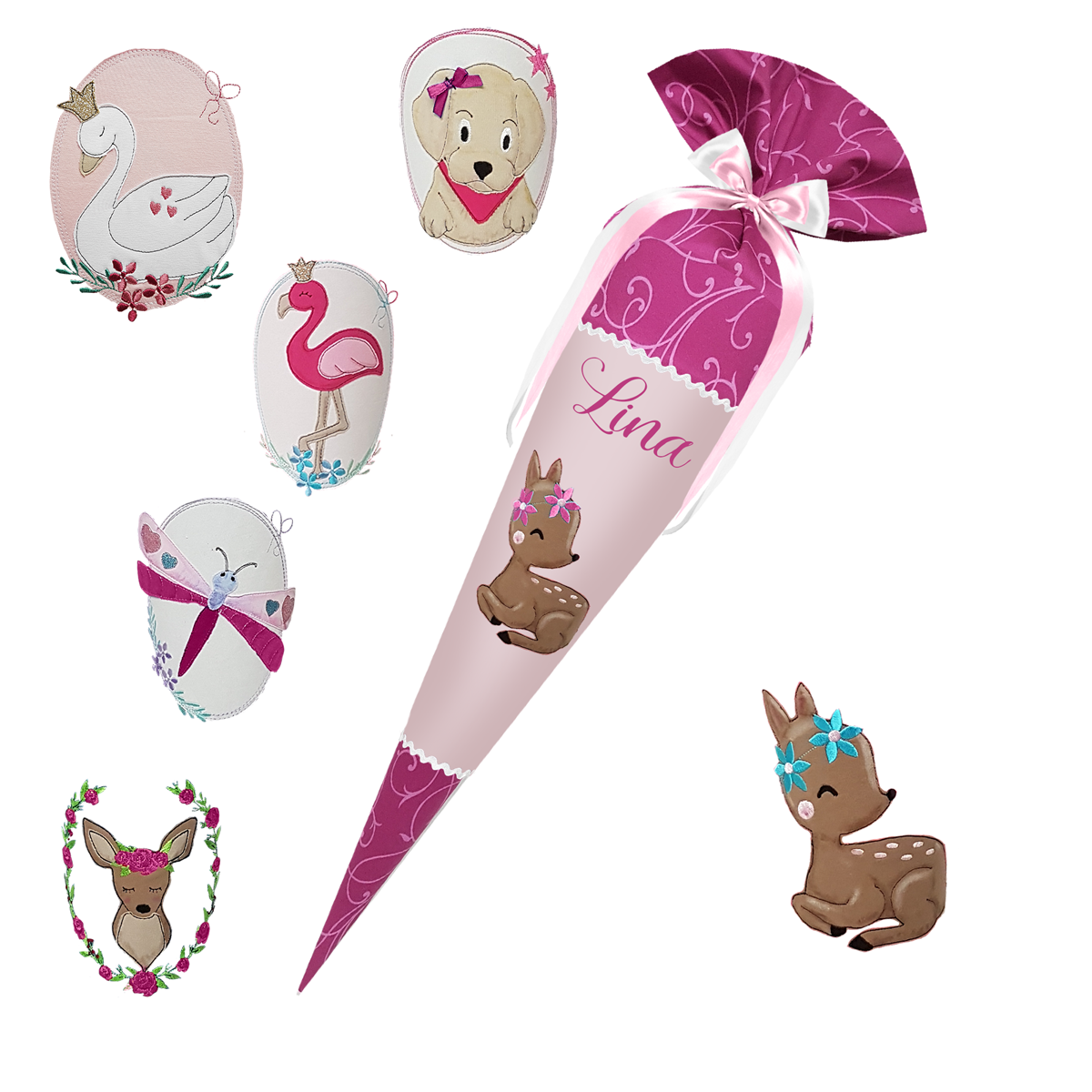 Schultüte passend zum Step by Step - Blütenpegasus - Dino -Triceratops - T-Rex - Langhalsdino – Bild 13