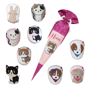 Schultüte passend zum Step by Step - Blütenpegasus - Haustiere - Hund - Katze - Hase