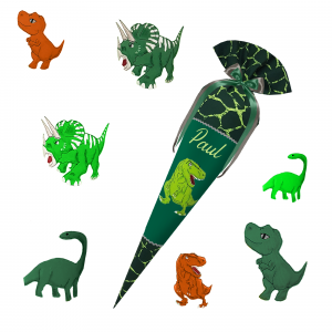 Schultüte passend zum Step by Step - Dino Tres, Dino Life  - Dino -Triceratops - T-Rex - Langhalsdino