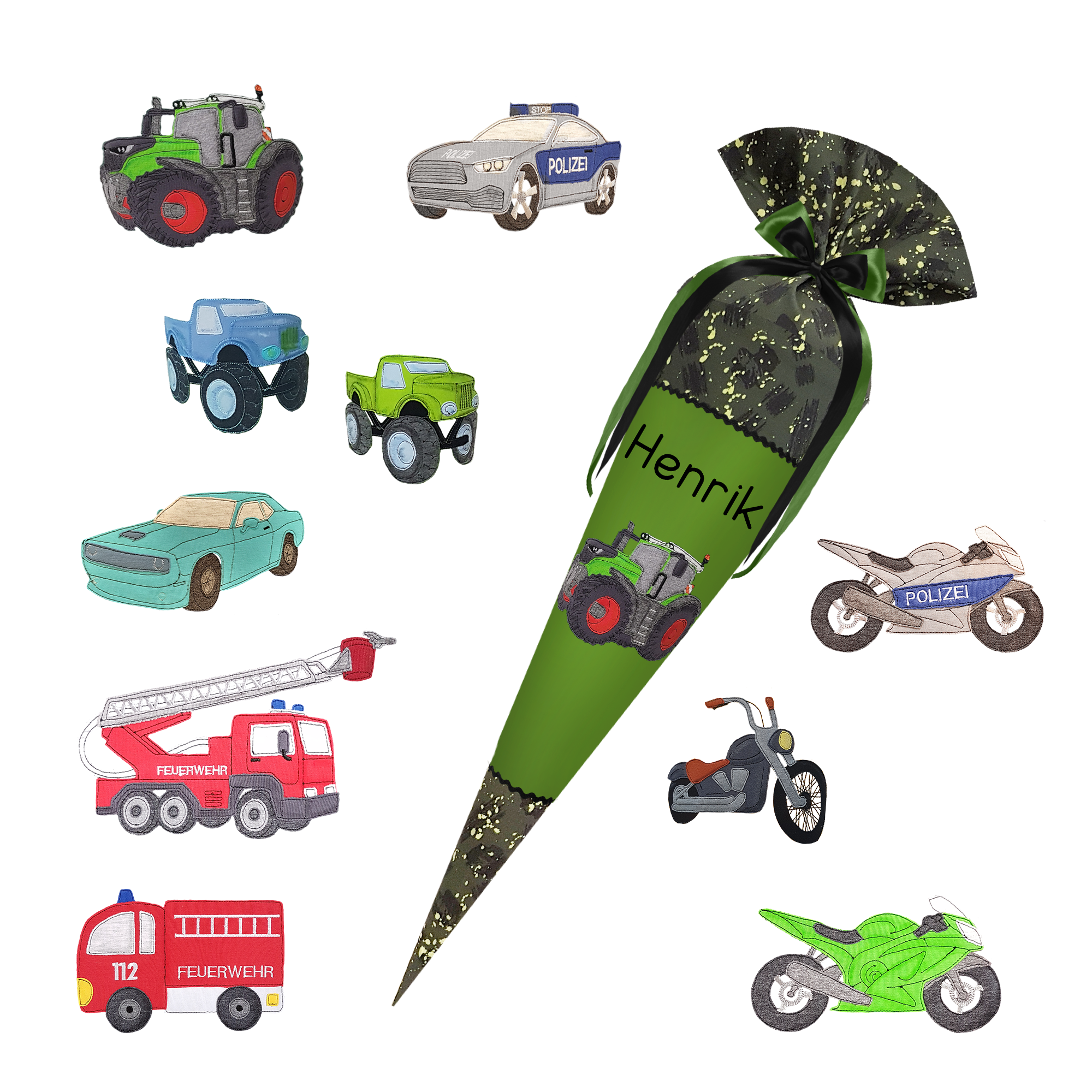 Schultüte passend zum Ergobag - Mähdreschbär - Ninja – Bild 11