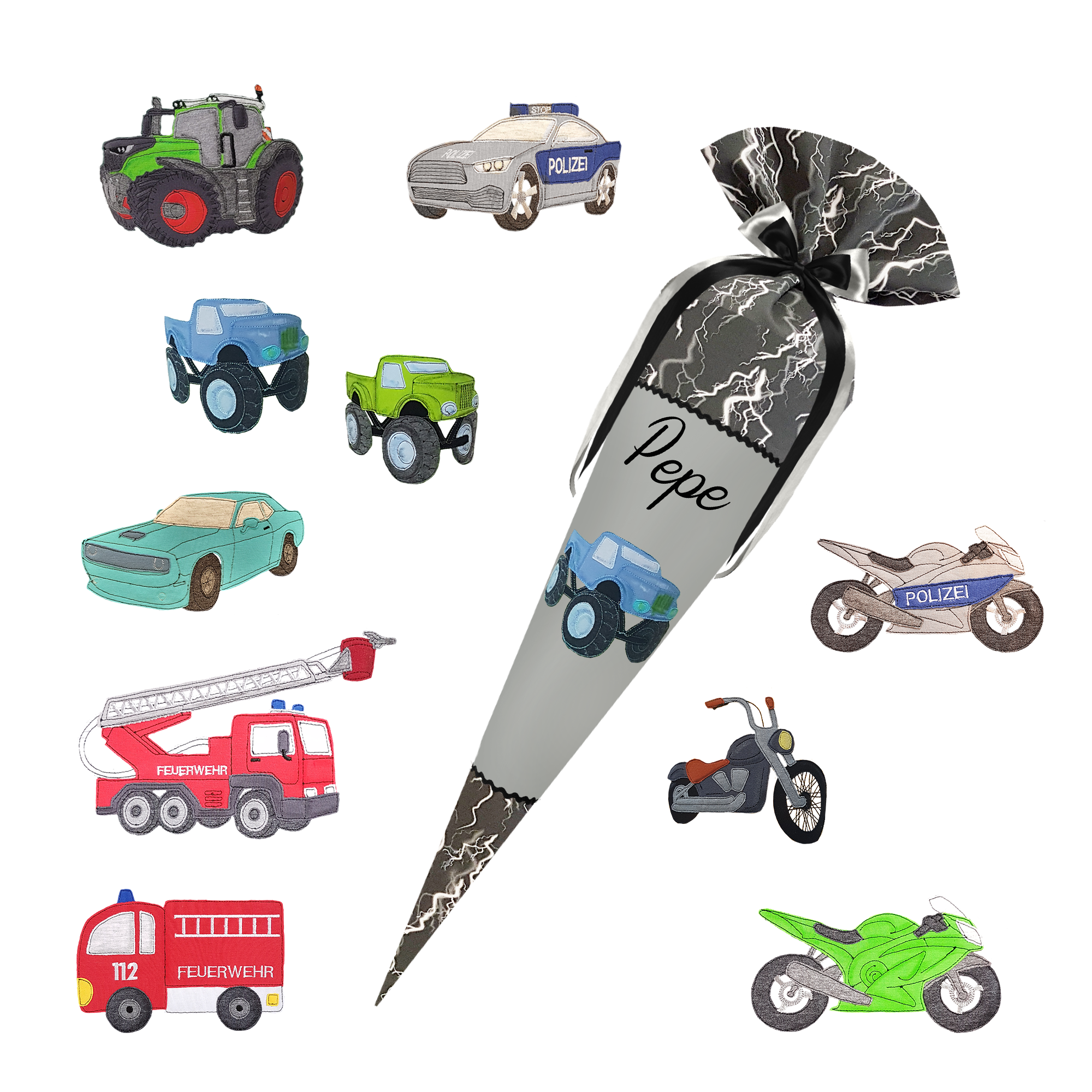 Schultüte passend zum Ergobag - Super Reflektbär - Weltall, Astronaut, Rakete, Stern, Planet – Bild 12