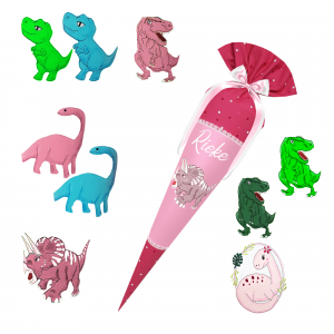 Schultüte passend zum Ergobag - Reitbärhof- Dino -Triceratops - T-Rex - Langhalsdino