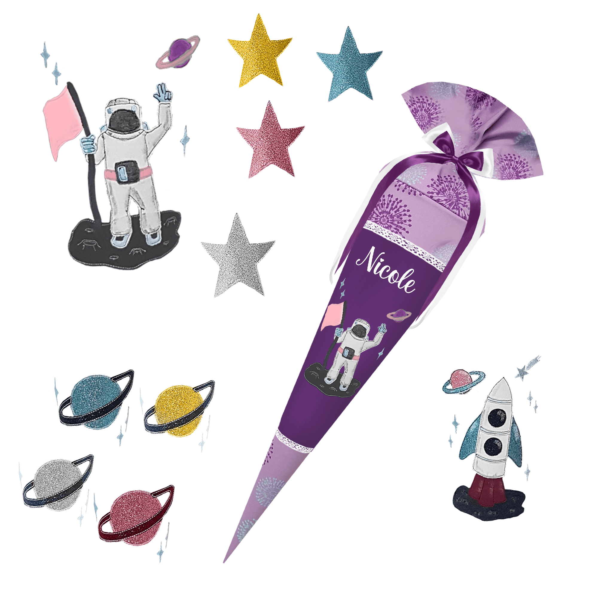 Schultüte passend zum Ergobag - Schlittenzaubär– Meerjungfrau – Bild 14