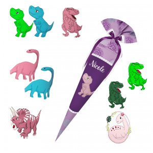 Schultüte passend zum Ergobag - Schlittenzaubär - Dino -Triceratops - T-Rex - Langhalsdino