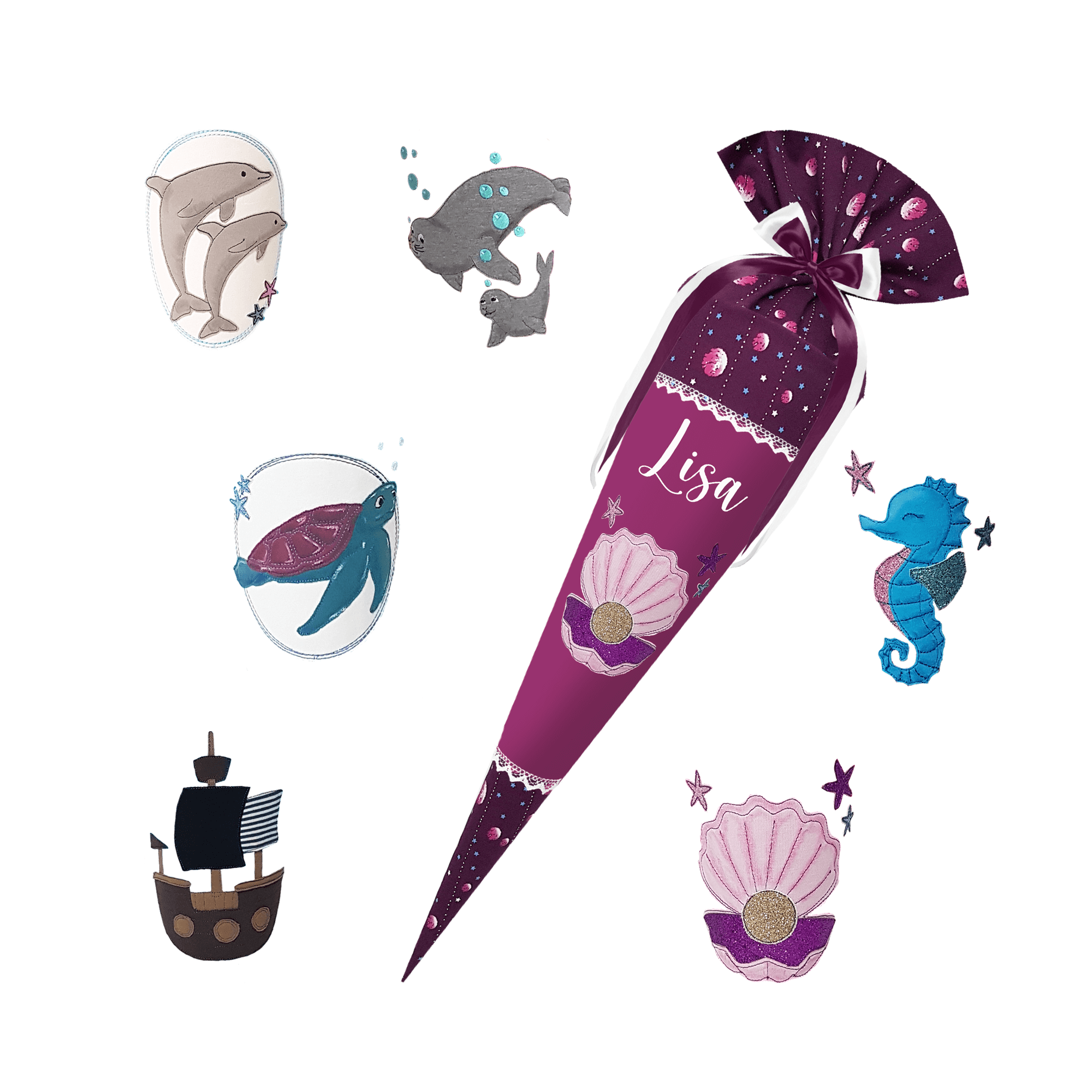 Schultüte passend zum Step by Step - Dreamy Unicorn- Schwan_Libelle_Flamingo_Reh etc. – Bild 13