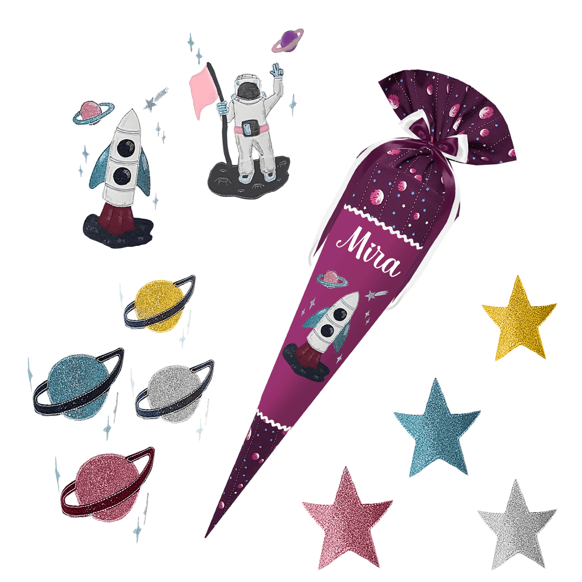 Schultüte passend zum Step by Step - Dreamy Unicorn- Schwan_Libelle_Flamingo_Reh etc. – Bild 15