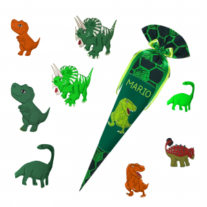 Schultüte passend zum Ergobag - Volltreffbär - Dino -Triceratops - T-Rex - Langhalsdino
