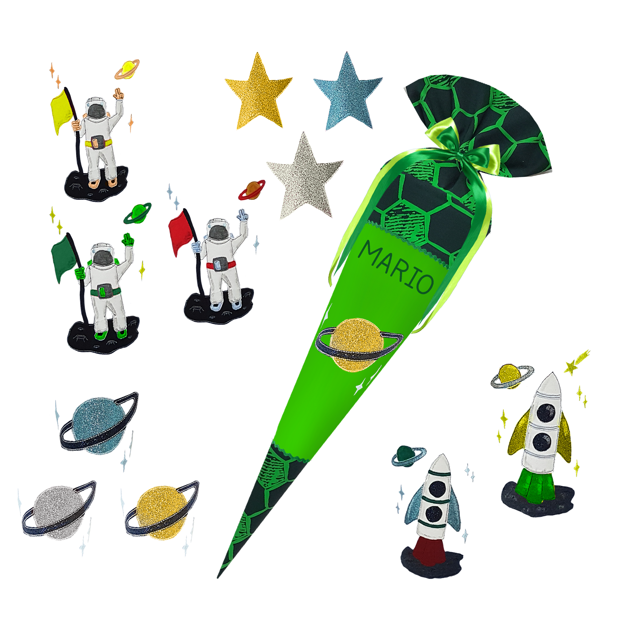 Schultüte passend zum Ergobag - Volltreffbär - Dino -Triceratops - T-Rex - Langhalsdino – Bild 8