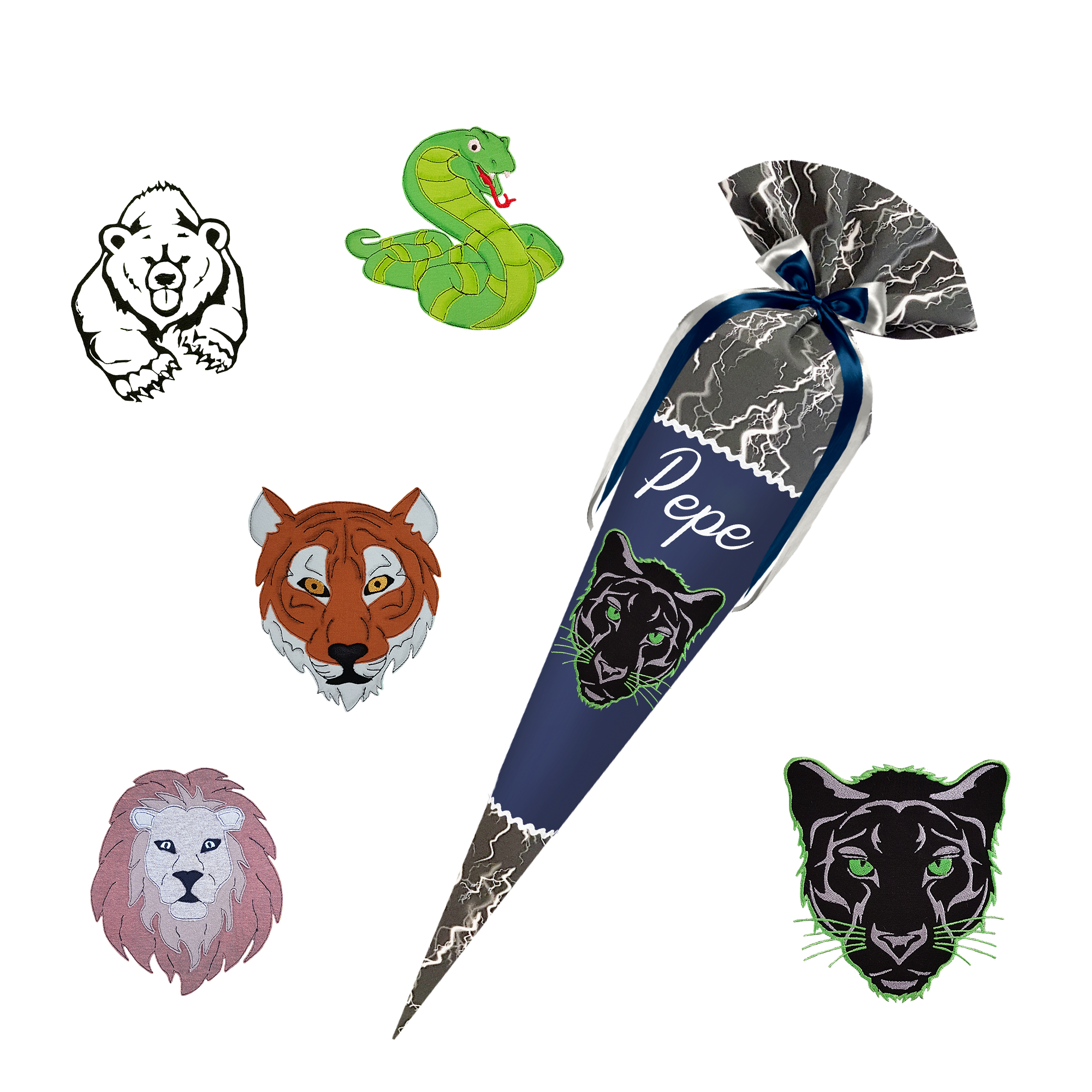 Schultüte passend zum Ergobag - Super Reflektbär - Weltall, Astronaut, Rakete, Stern, Planet – Bild 13