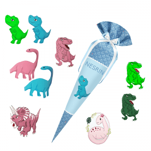 Schultüte passend zum StepbyStep- Dolphin Pippa – Dino -Triceratops - T-Rex - Langhalsdino
