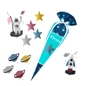 Schultüte passend zum StepbyStep- Tropical Chamelion – Weltall - Rakete - Astronaut - Sterne - Planet