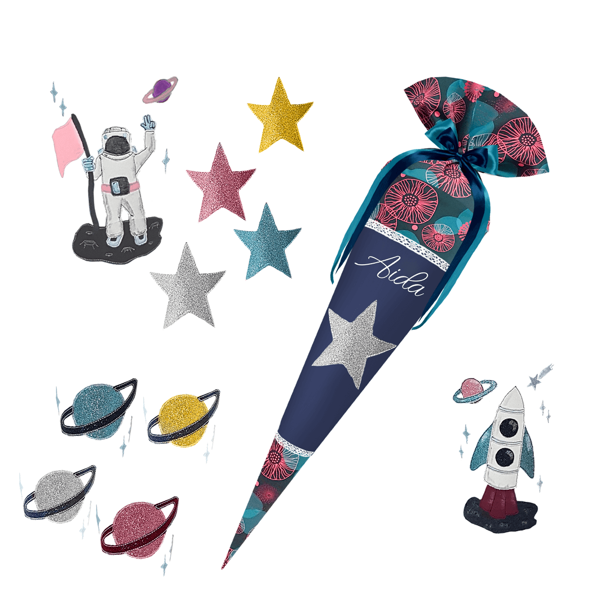 Schultüte passend zum Ergobag - Korallbär – Dino -Triceratops - T-Rex - Langhalsdino – Bild 4