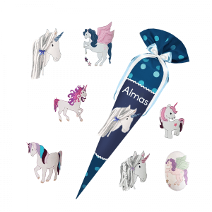 Schultüte passend zum StepbyStep- Tropical Chamelion – Einhorn 3D Mähne,Wollmähne_Pegasus