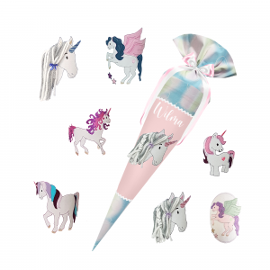 Schultüte passend zum Ergobag - Zaubärwelt – Einhorn 3D Mähne, Wollmähne, Pegasus