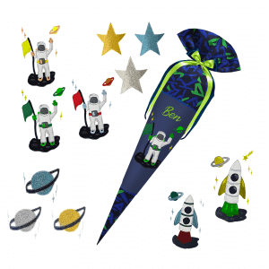 Schultüte passend zum Step by Step - Soccer Ben - Jungs - Weltall, Astronaut, Rakete, Stern, Planet