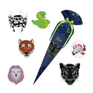 Schultüte passend zum Step by Step - Soccer Ben  - Wildtiere, Panther, Tiger, Löwe, Schlange, Bär