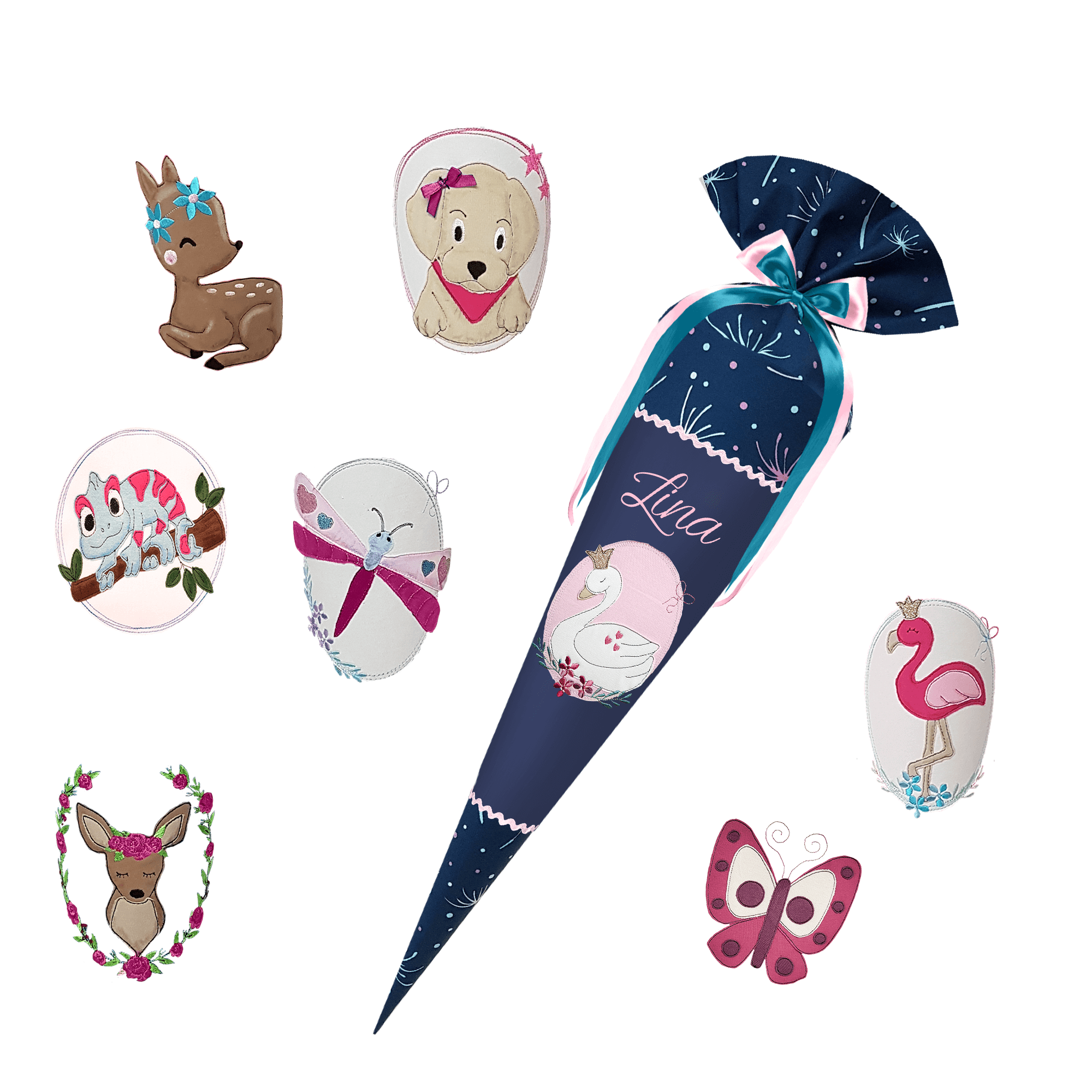 Schultüte passend zum School Mood - Lina – Dino -Triceratops - T-Rex - Langhalsdino – Bild 12