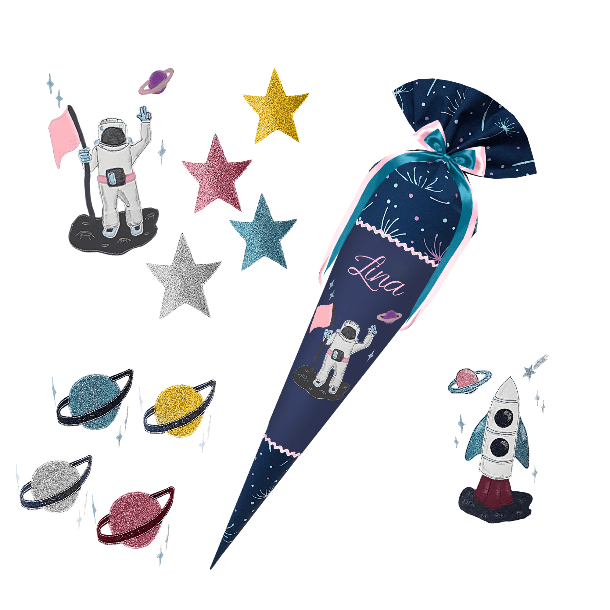 Schultüte passend zum School Mood - Lina – Dino -Triceratops - T-Rex - Langhalsdino – Bild 8