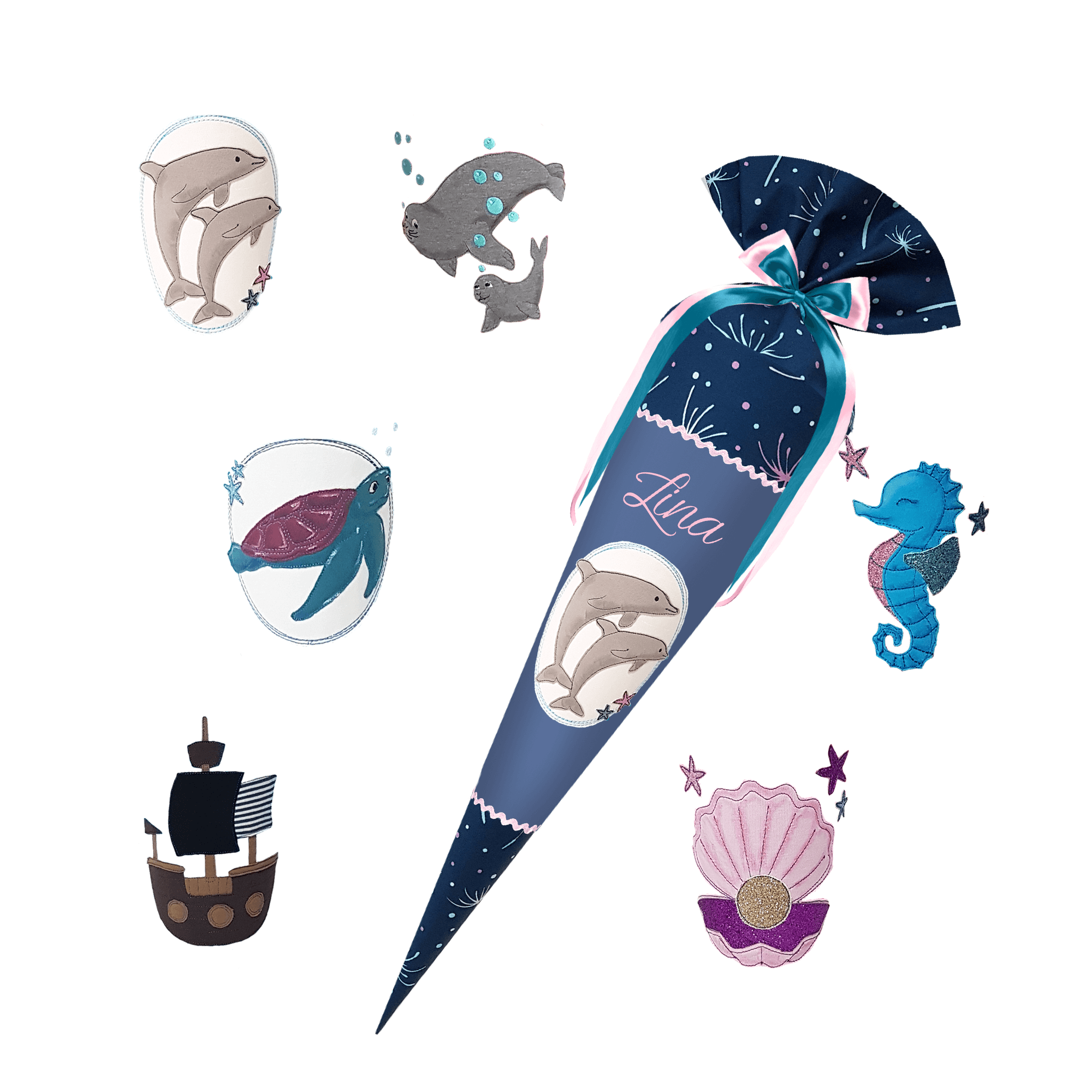 Schultüte passend zum School Mood - Lina – Dino -Triceratops - T-Rex - Langhalsdino – Bild 15