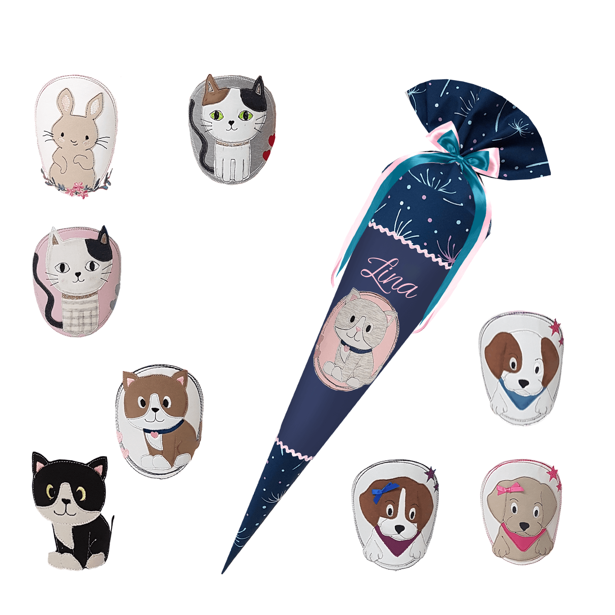 Schultüte passend zum School Mood - Lina – Dino -Triceratops - T-Rex - Langhalsdino – Bild 9