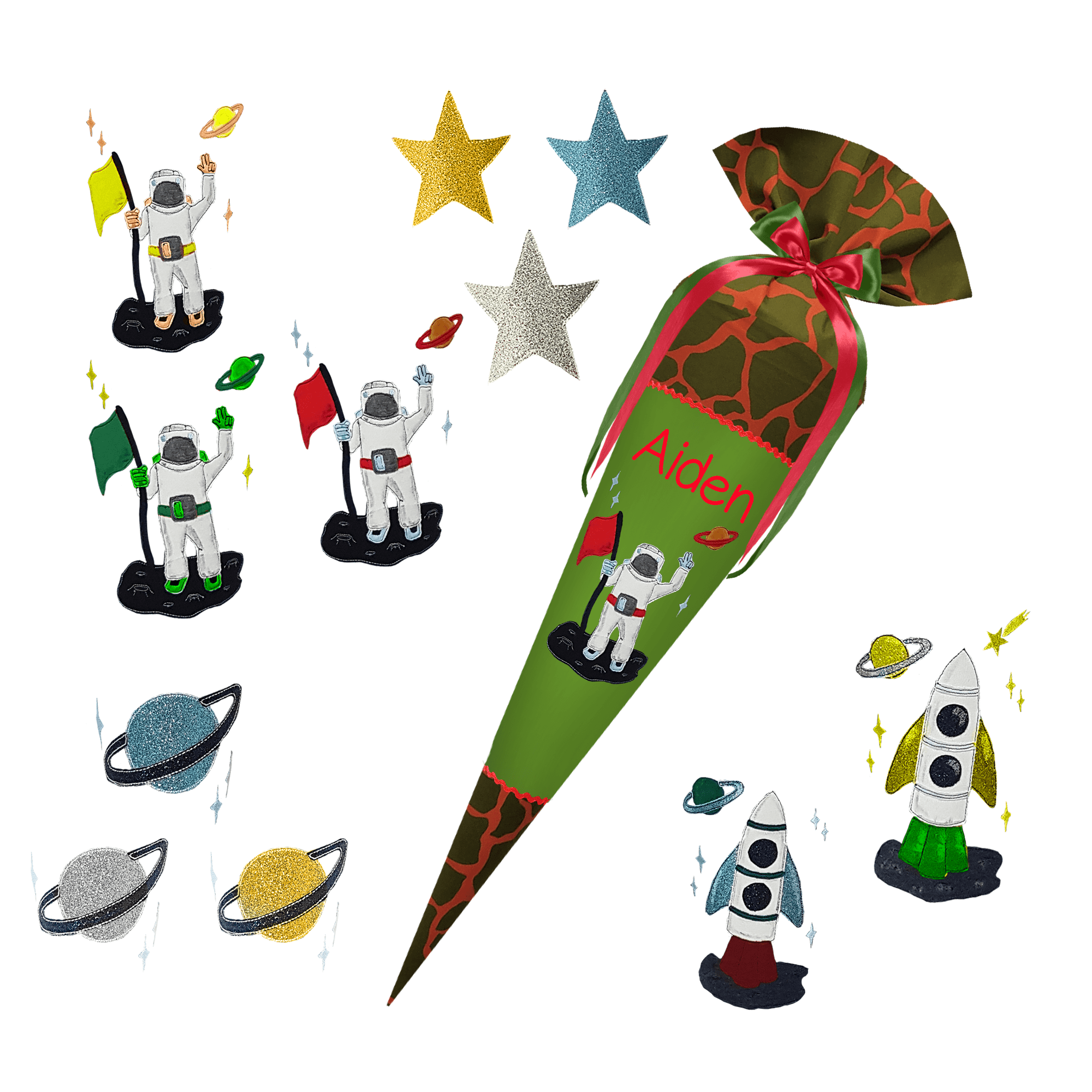 Schultüte passend zum Ergobag - Feuerspeibär - Dino -Triceratops - T-Rex - Langhalsdino – Bild 9