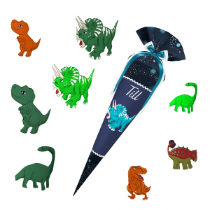 Schultüte passend zum Ergobag - Raumfahrbär  - Dino -Triceratops - T-Rex - Langhalsdino