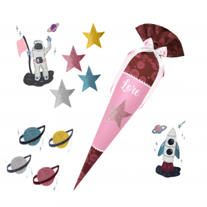 Schultüte passend zum Step by Step - Glamour Star Astra - Weltall - Rakete - Astronaut - Sterne - Planet