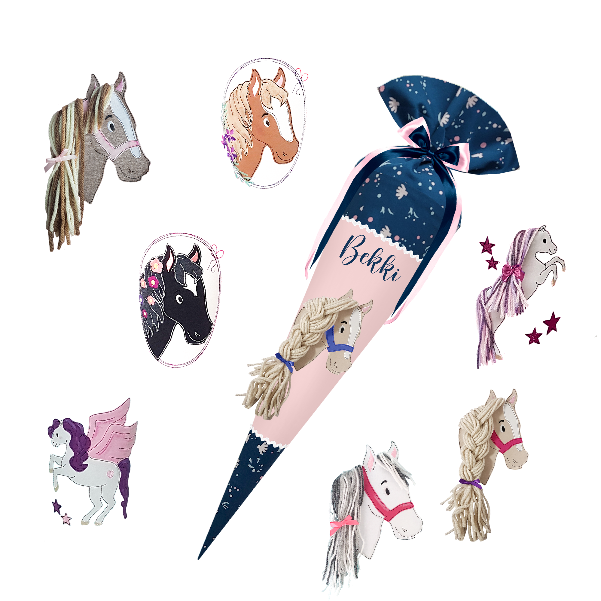 Schultüte passend zum StepbyStep- Wild Horse Ronja - Unterwasser - Seepferdchen-Robben-Delfin-Schiff-Muschel – Bild 7