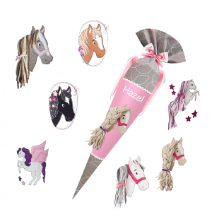 Schultüte passend zum StepbyStep- Glitter Heart Hazle – Pferd 3D Mähne,Wollmähne_Pegasus