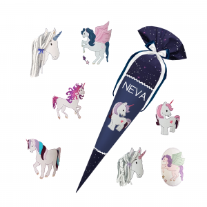 Schultüte passend zum StepbyStep- Star Seahorse Zoe – Einhorn 3D Mähne,Wollmähne_Pegasus