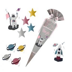 Schultüte passend zum StepbyStep- Glitter Heart Hazle – Weltall - Rakete - Astronaut - Sterne - Planet
