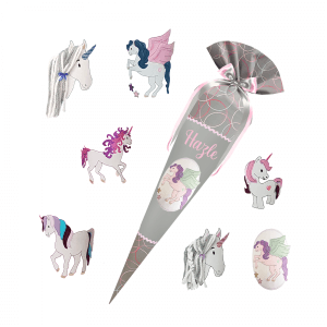Schultüte passend zum StepbyStep- Glitter Heart Hazle – Einhorn 3D Mähne,Wollmähne_Pegasus