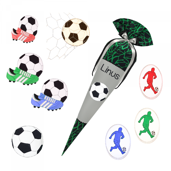 Schultüte passend zum School Mood - Linus - Fußball, Fussball, Fussballer, Netz, Jungs