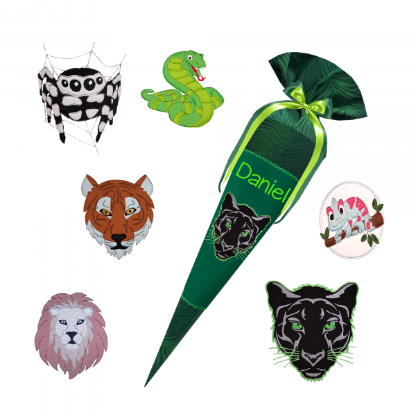 Schultüte passend zum School Mood - Daniel - Dino -Triceratops - T-Rex - Langhalsdino – Bild 10