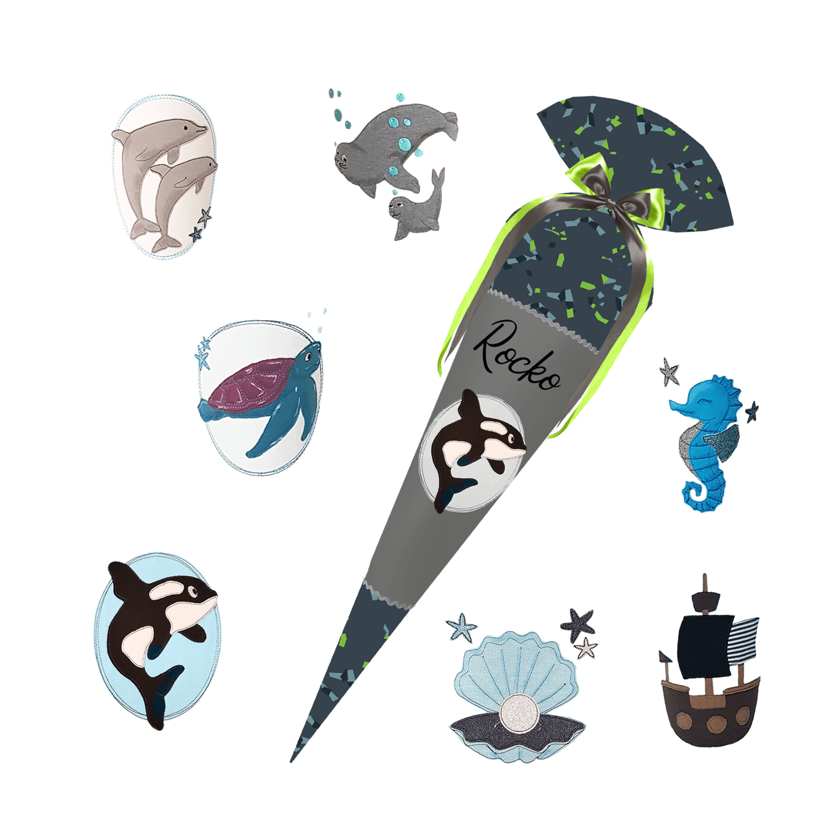 Schultüte passend zum Step by Step Bagger Rocco - Wildtiere, Panther, Tiger, Löwe, Schlange, Bär – Bild 7