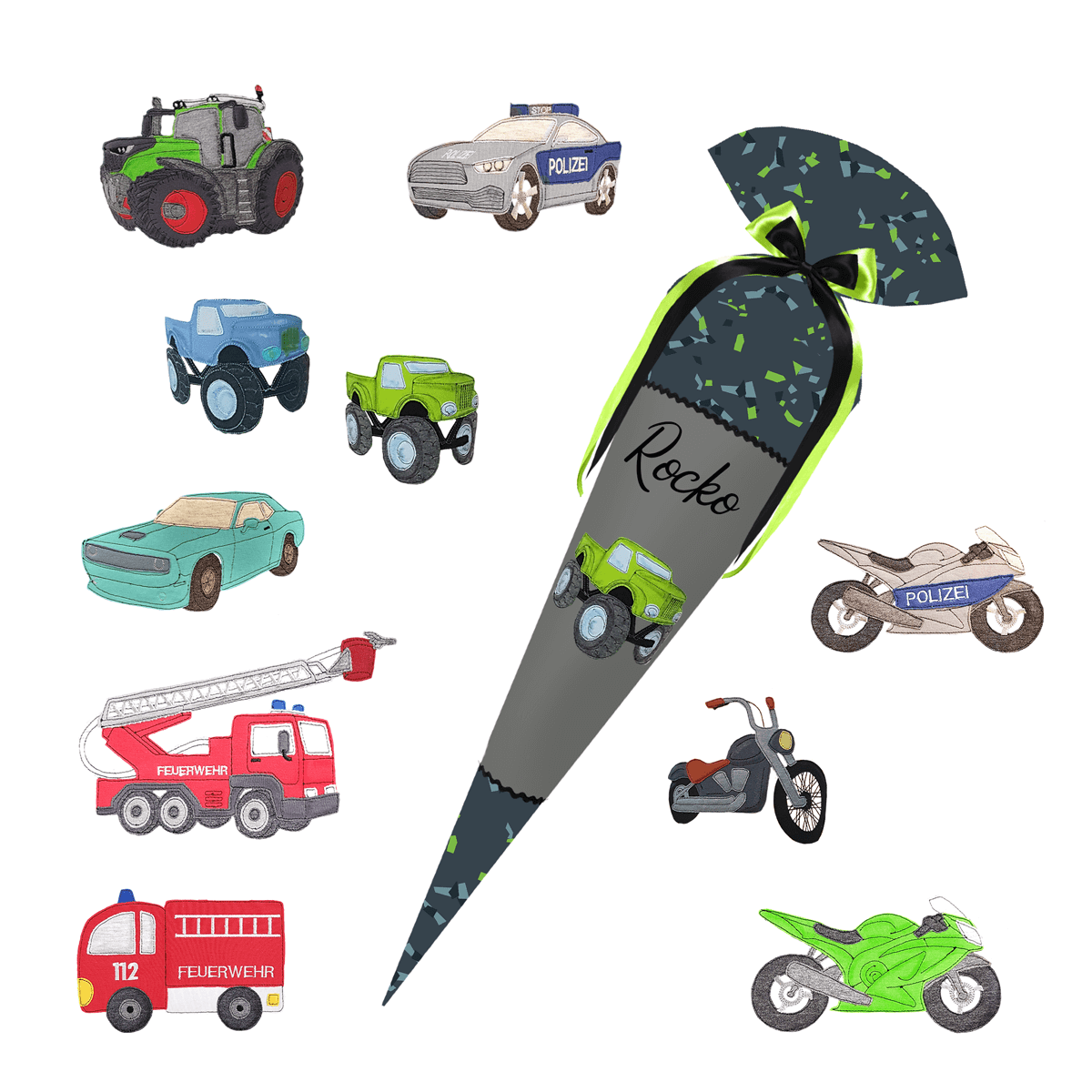 Schultüte passend zum Step by Step Bagger Rocco - Wildtiere, Panther, Tiger, Löwe, Schlange, Bär – Bild 14