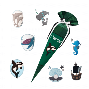Schultüte passend zum School Mood - Daniel - Unterwasser-Orca-Schildkröte-Robben