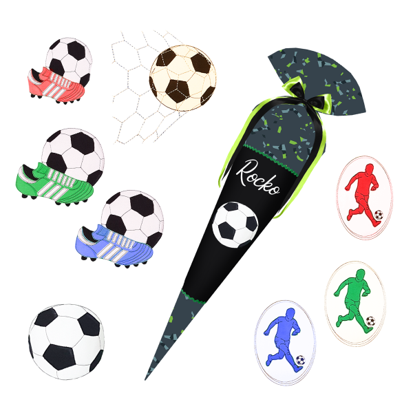 Schultüte passend zum Step by Step Bagger Rocco - Fußball, Fussball, Fussballer, Netz, Jungs