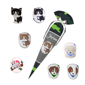 Schultüte passend zum Step by Step Black Cat Chiko – Haustiere - Hund - Katze - Hase